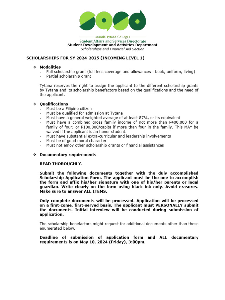 Incoming Level 1 - Application Form For SY 24-25 | PDF | Insurance | Income