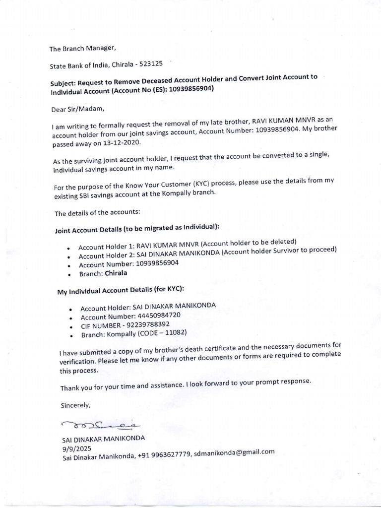 SBI Letter 1 | PDF
