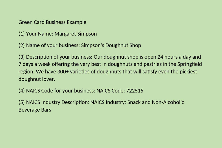 Sample Green Card | PDF