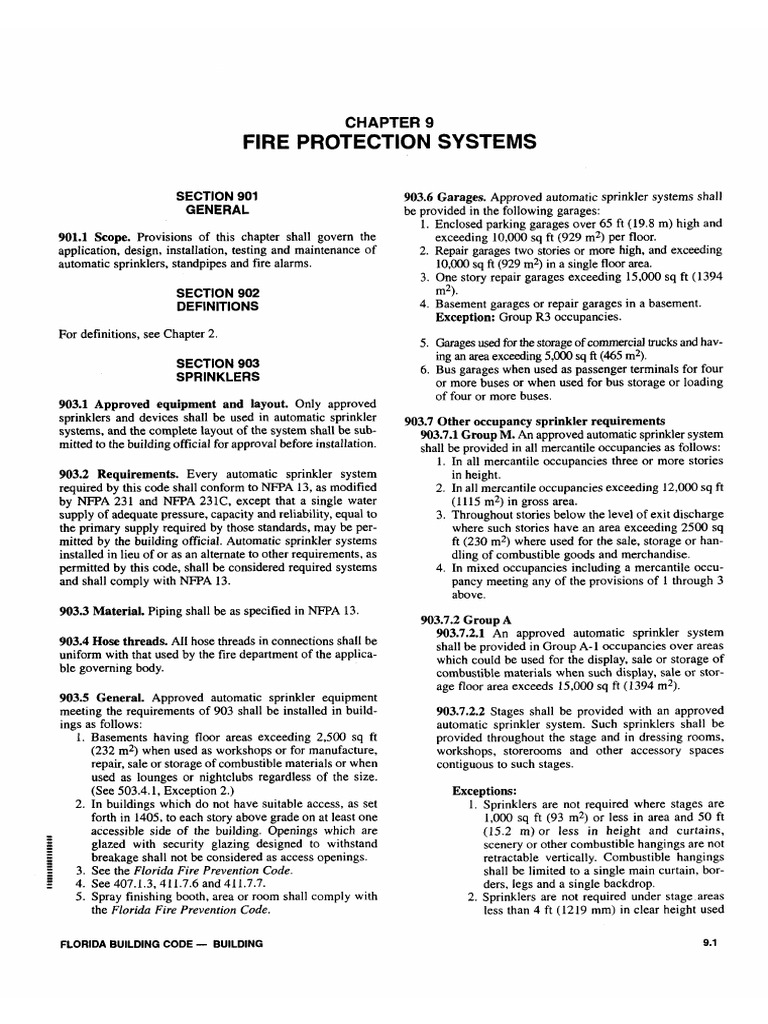 Chapter 9 - Fire Protection Systems | PDF | Fire Sprinkler System ...
