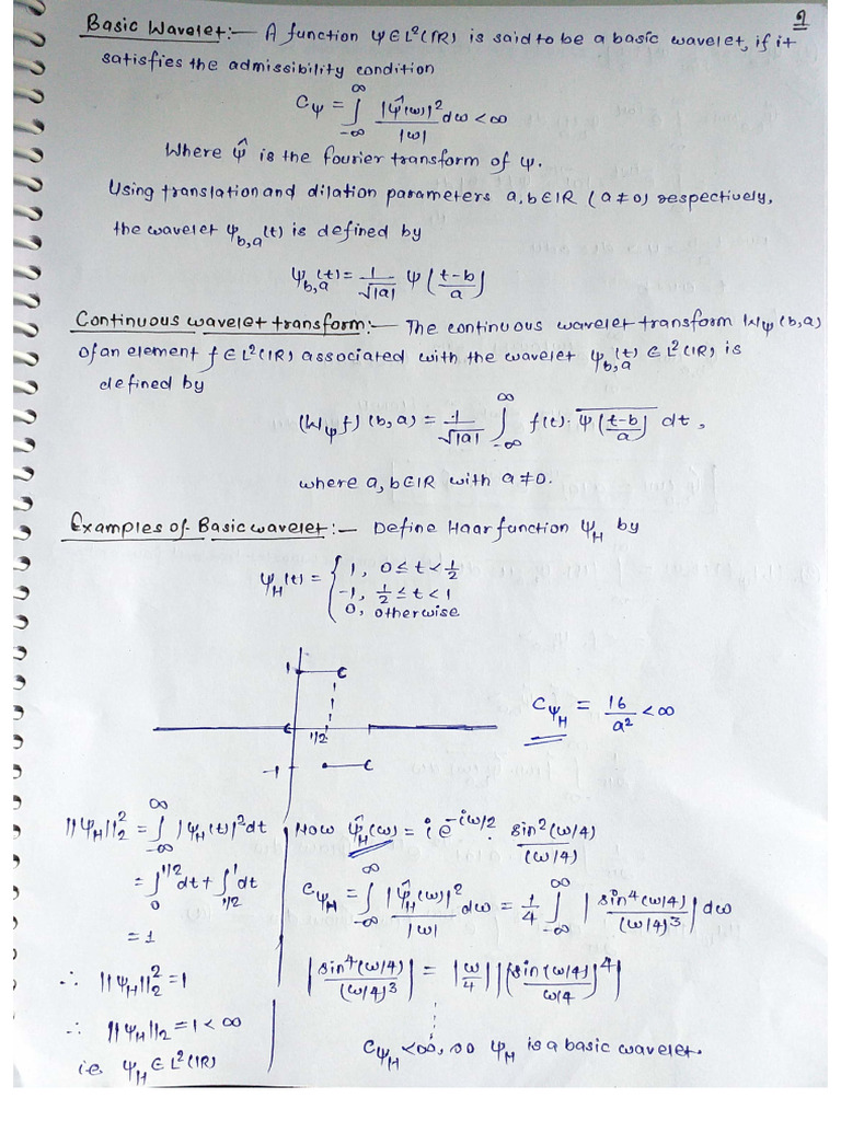 Wavelet Analysis Notes | PDF