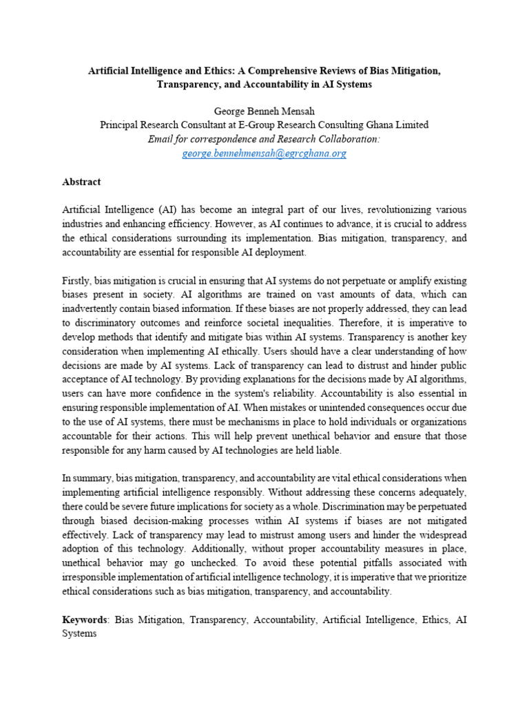 Artificial Intelligence and Ethics | PDF | Artificial Intelligence ...
