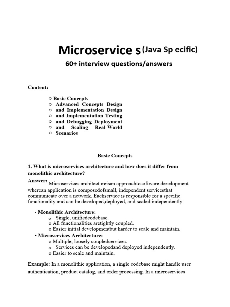 Microservice S: (Java SP Ecific) | PDF | Java (Programming Language ...