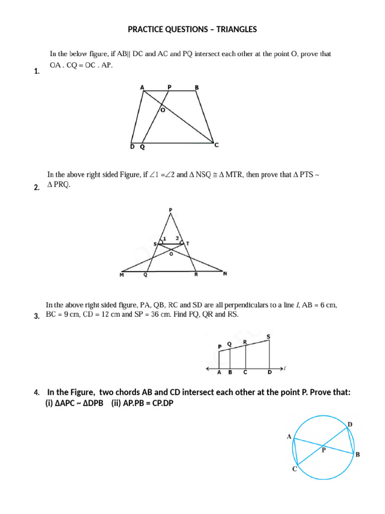 Practice Questions - Triangles | PDF