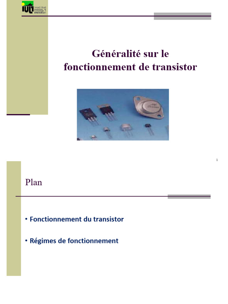 Cours Transistor | PDF | Transistor bipolaire | Transistor