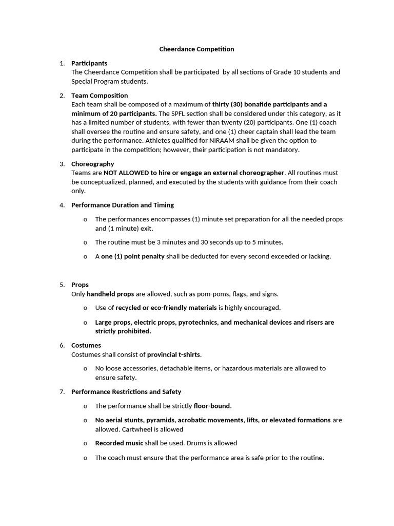 CHEERDANCE-GUIDELINESrevised | PDF