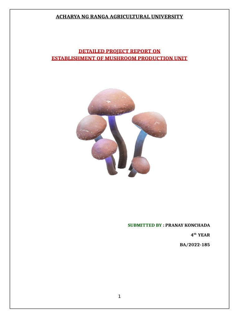 DPR Pranay | PDF | Agriculture | Mushroom