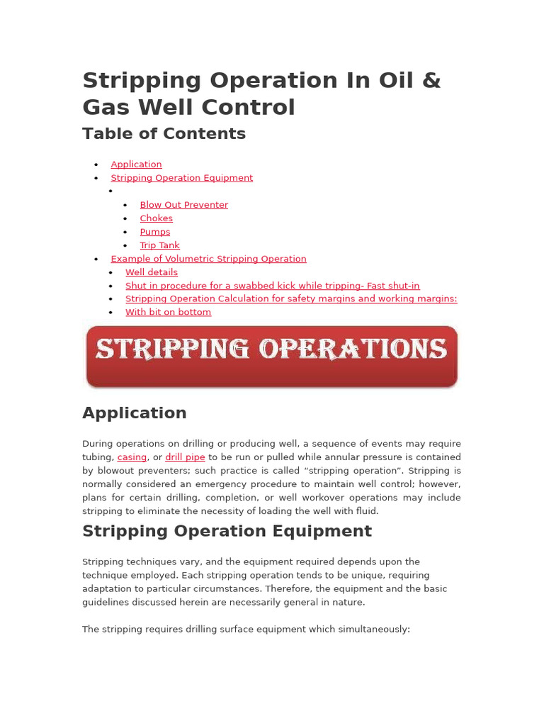 31.Stripping Operation in Oil & Gas Well Control | PDF | Blowout (Well ...