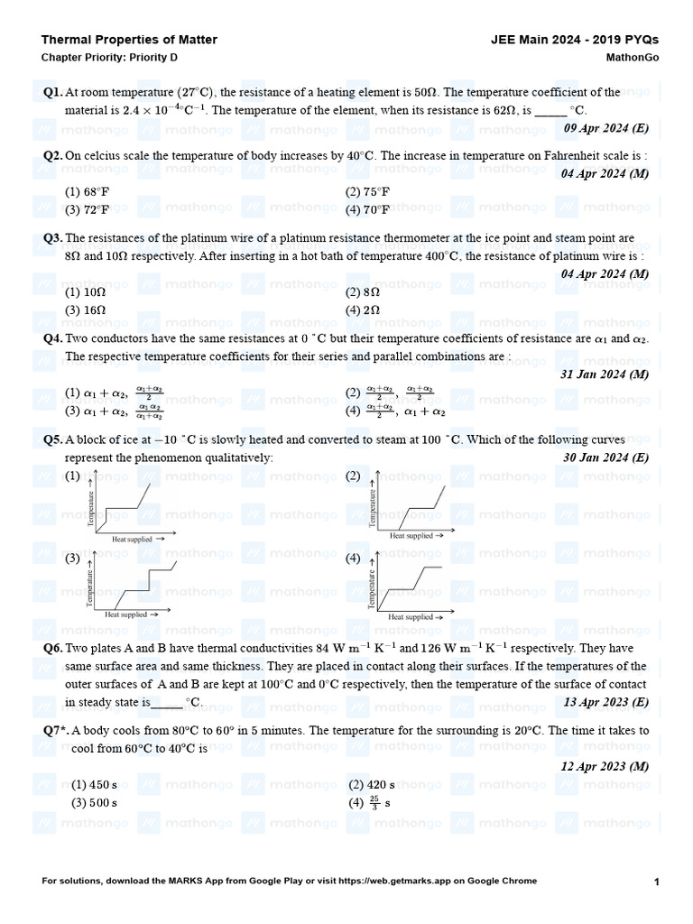 07 - Thermal Properties of Matter | PDF | Temperature | Thermal Expansion
