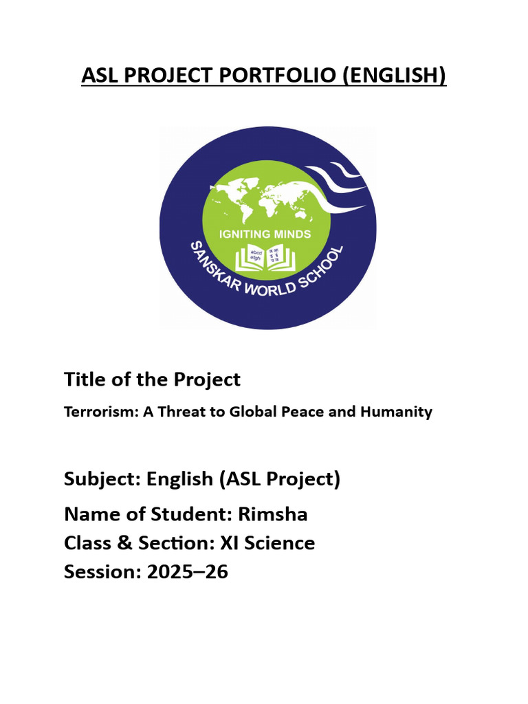 Asl Project Portfolio | PDF | Violence | Social Psychology