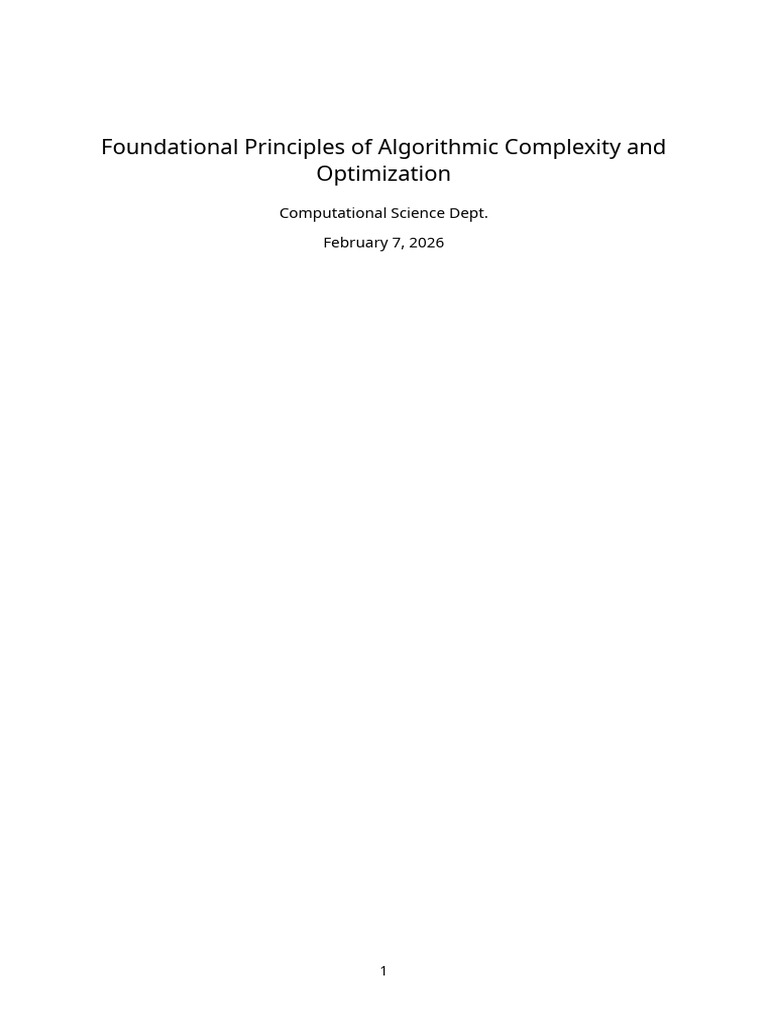 Foundational Principles of Algorithmic Complexity | PDF | Time ...