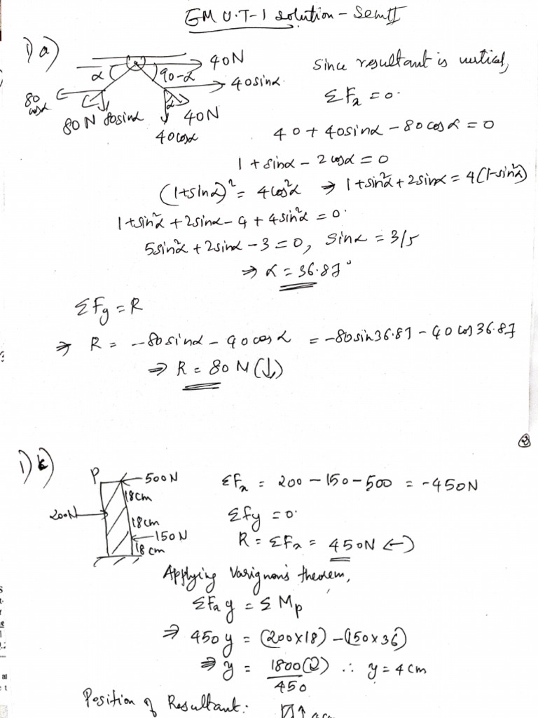 EM Unit Test 1 Solution (Sem2) | PDF