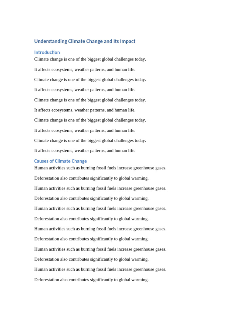 Understanding Climate Change and Its Impact | PDF | Climate Change ...