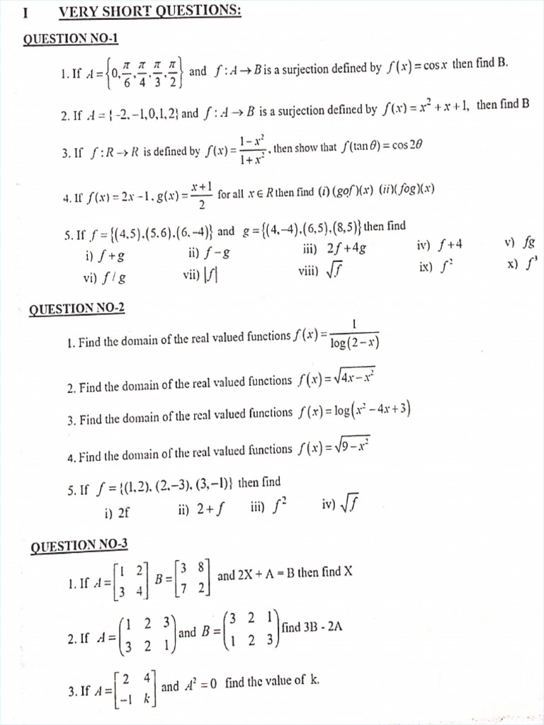 Maths 1a Important Questions_260203_112409 | PDF
