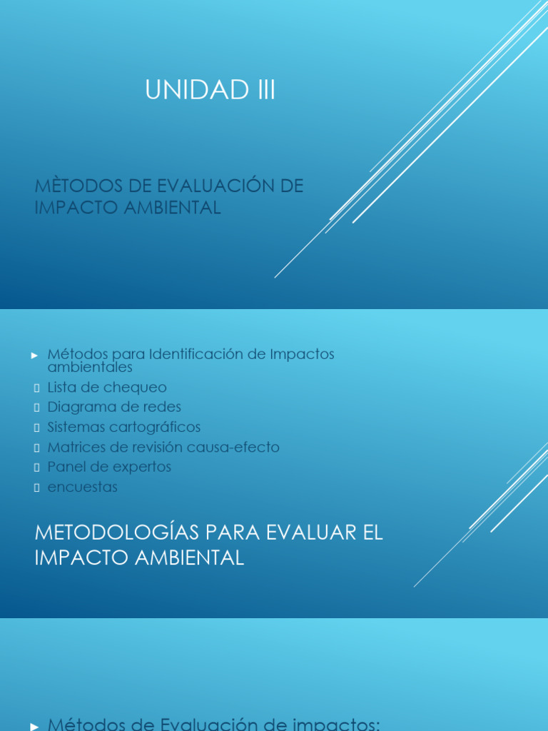 Unidad III Evaluación de Impacto Ambiental | PDF | Entorno natural ...
