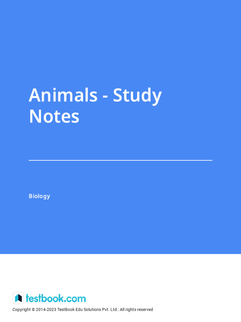 Animals - Study Notes | PDF | Root | Photosynthesis