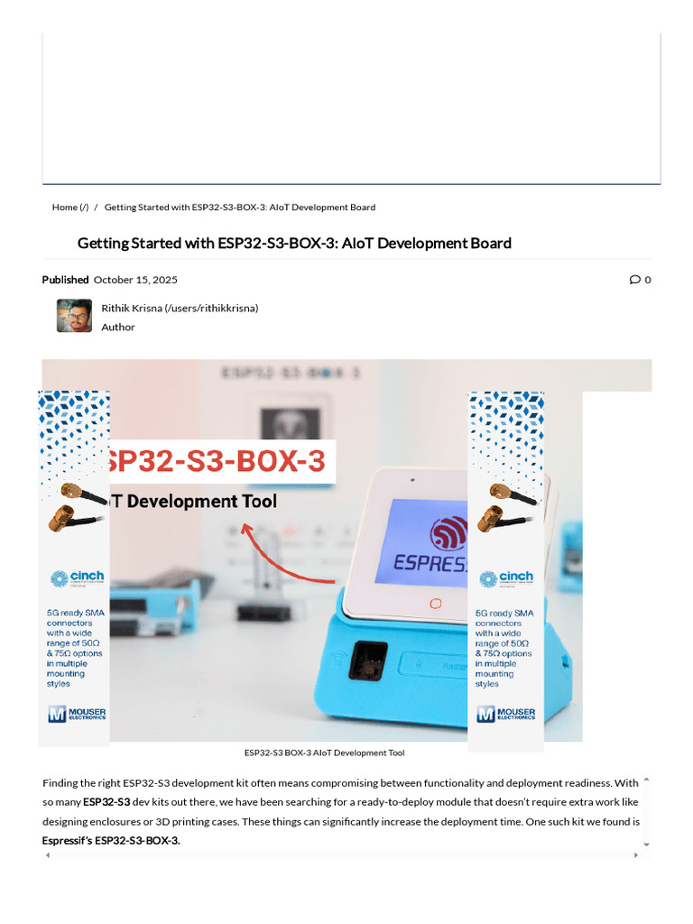 Getting Started With ESP32-S3-BOX-3 - AIoT Development Board | PDF ...