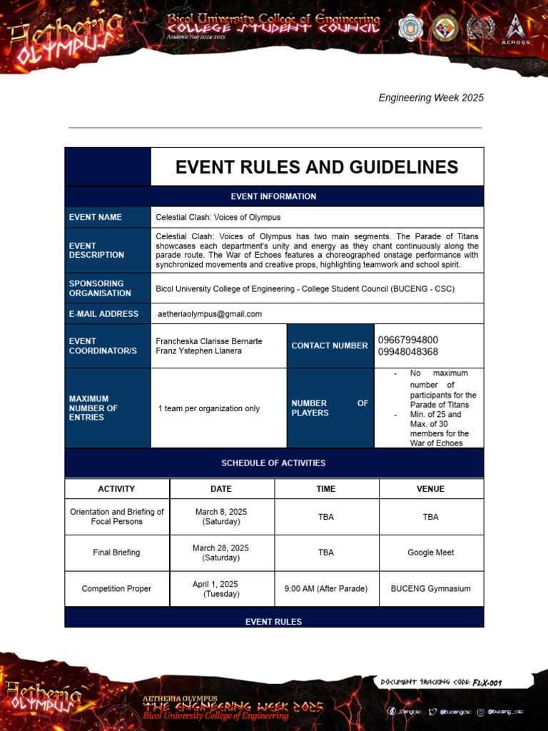 Cheers and Chant Guidelines and Mechanics Form 2 001 | PDF