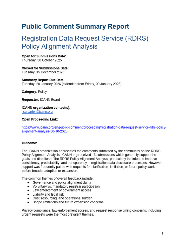 Summary Report Rdrs Policy Alignment Analysis 20-01-2026 en | PDF ...