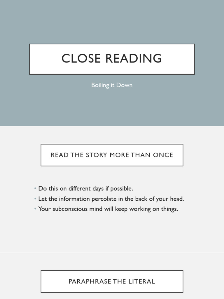 Close Reading | PDF