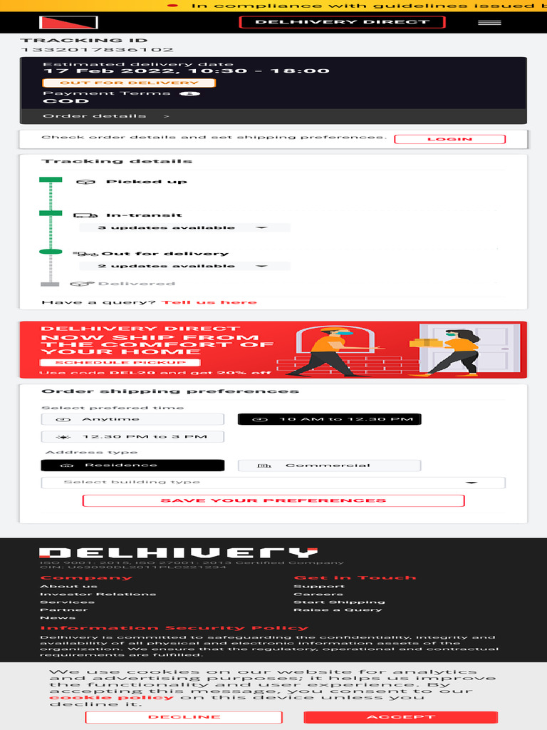 Delhivery Tracking | PDF