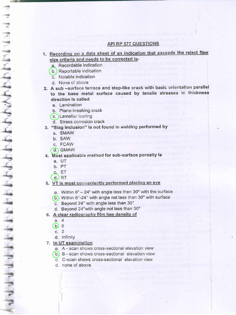 API 577 - Open Book Questions | PDF