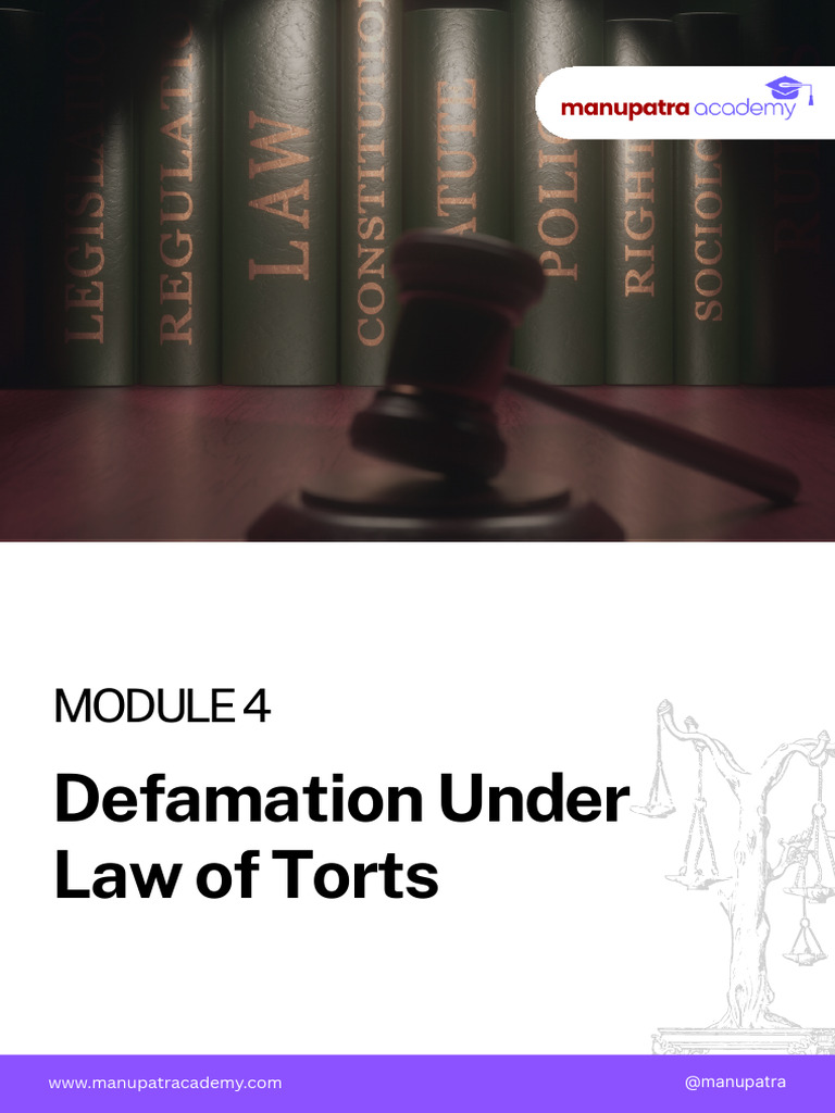 Law of Torts Module 4 | PDF | Defamation | Criminal Law