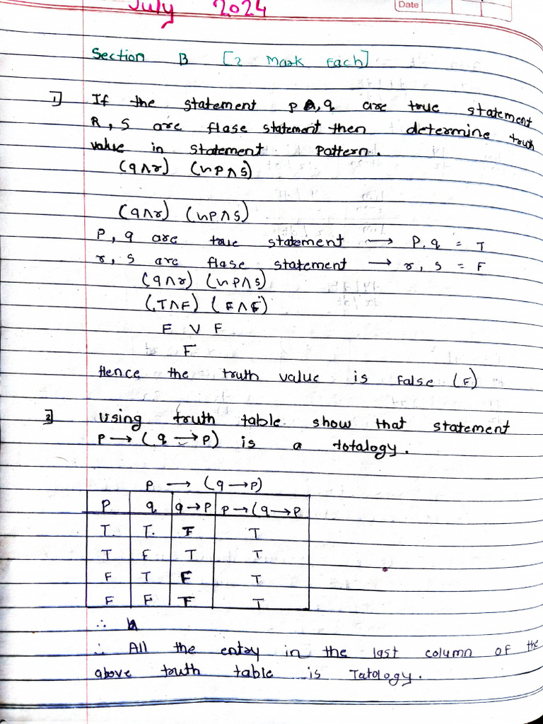 Pyq. Mathematics - July.2024 | PDF