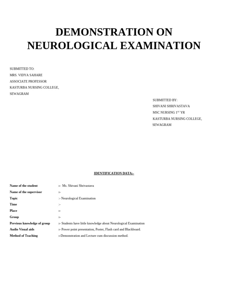 Neurological Examination | PDF | Neuroscience | Nervous System