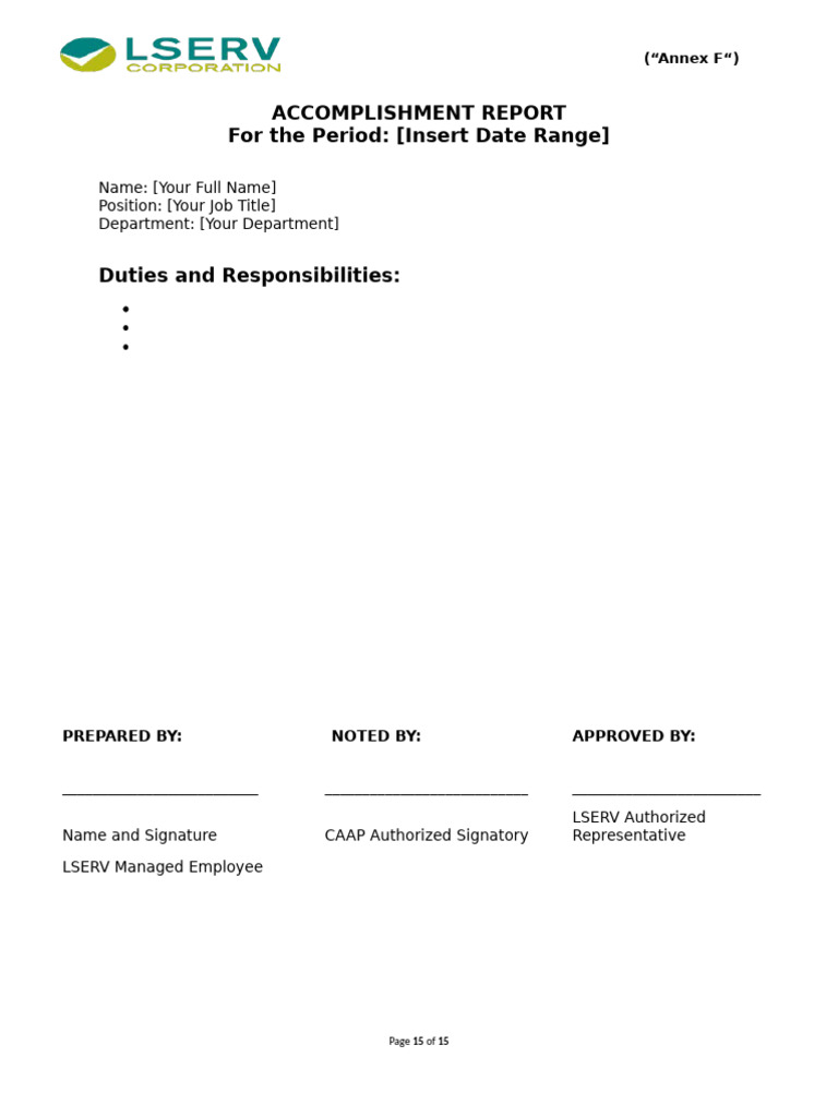 Accomplishment Report On Regularly Rendered Duties | PDF