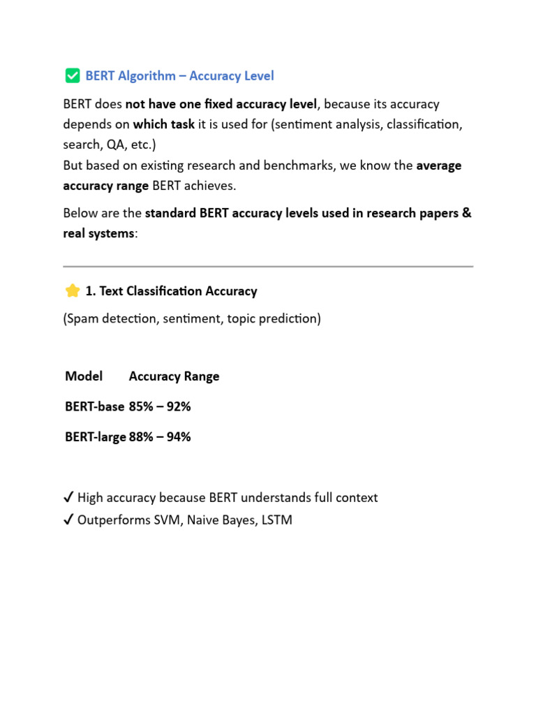 BERT Algorithm | PDF