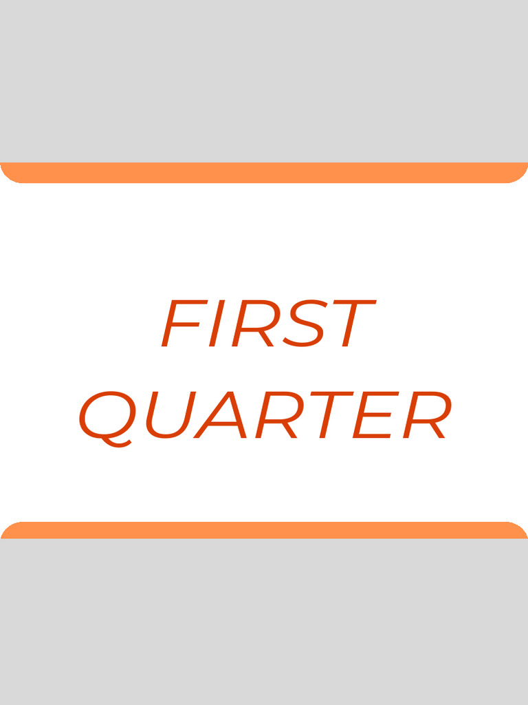 First Quarter (1) | PDF