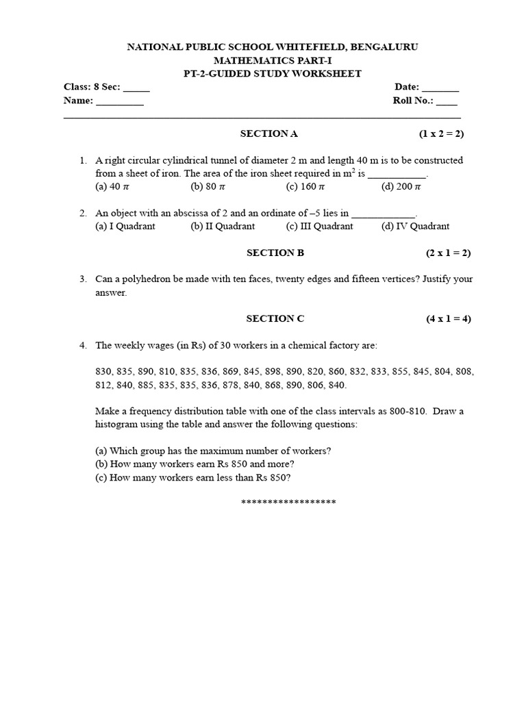 Cl8 Pt2 Math i Guided Study Ws | PDF