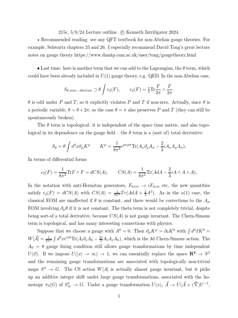lec11 | PDF | Gauge Theory | Mathematics