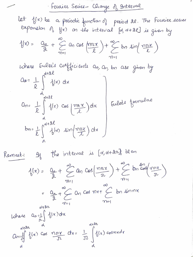 Fourier Series- Change of Interval and Even Odd Functions | PDF
