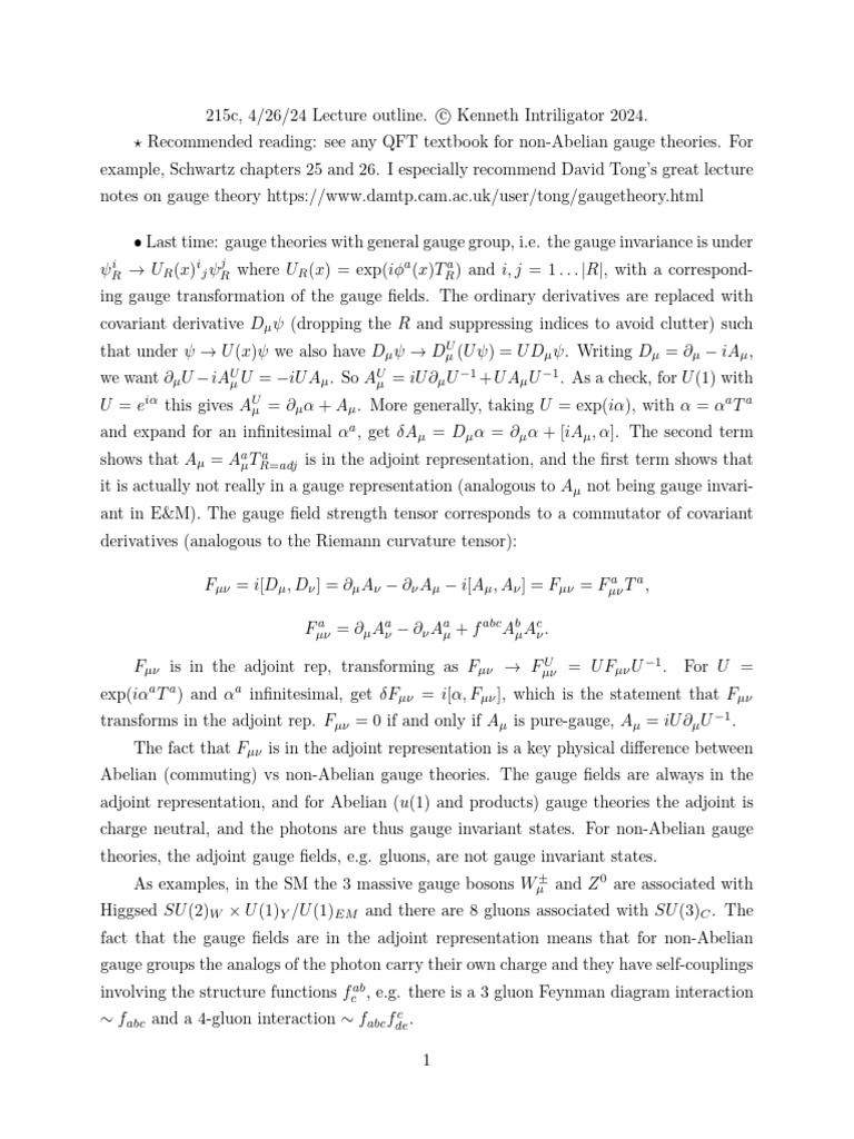 lec9 | PDF | Gauge Theory | Mathematics
