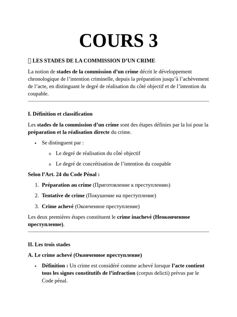 Cours 3 | PDF | Crimes | Crime et violence