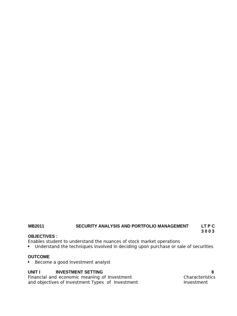 MB2011 - SAPM - Lecture Notes | PDF | Financial Markets | Bonds (Finance)