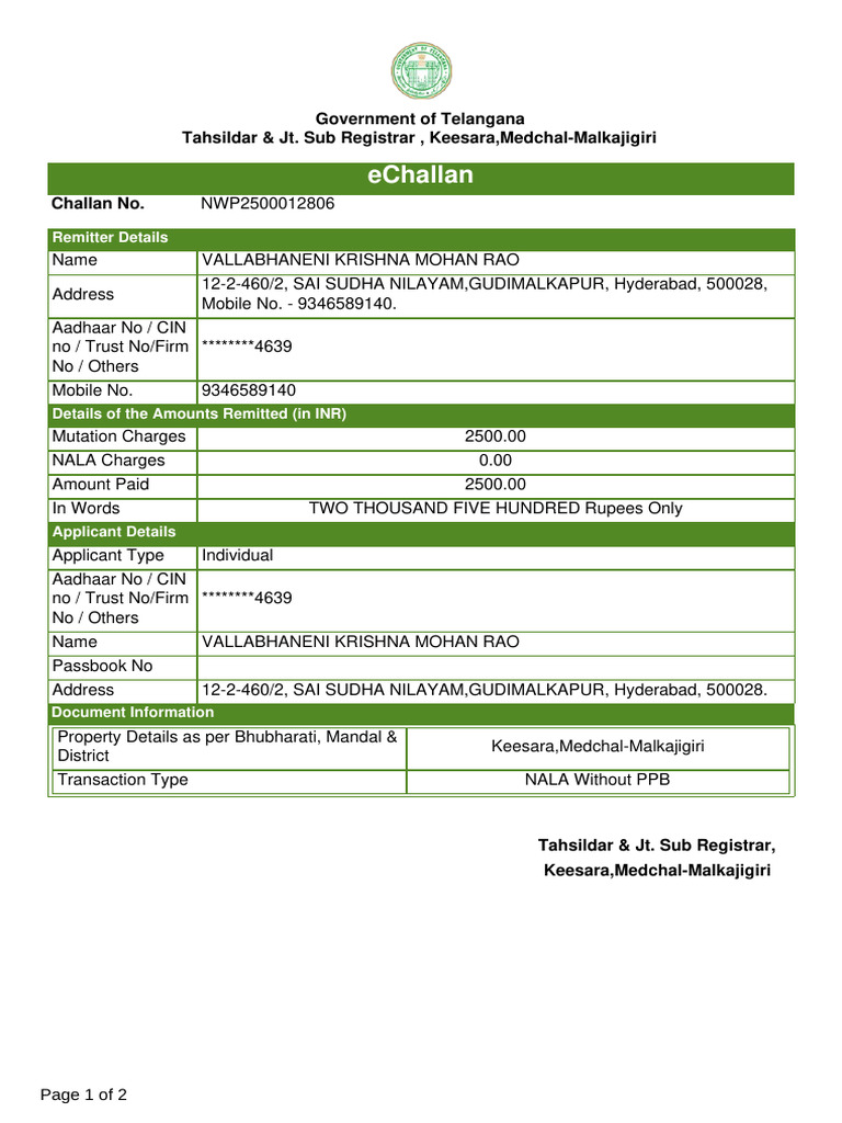 ChallanReceiptForNALAWOPPB(79) | PDF