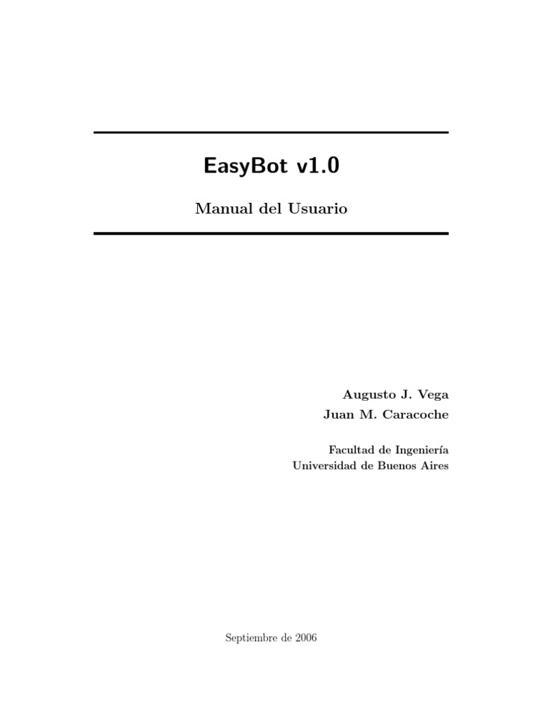 Manual de Usuario de EasyBot v1.0 | PDF | Juegos y actividades ...