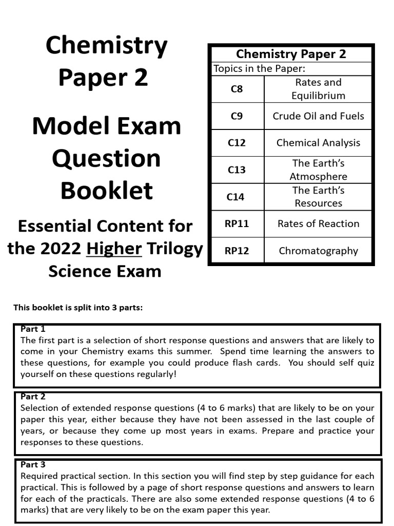 CS Chem H Paper 2 2022 Model Answer Booklet | PDF | Reaction Rate ...