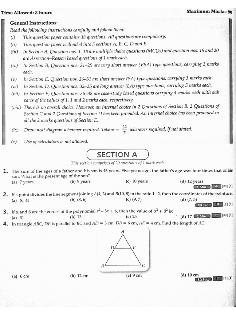 Sample Question Papers. | PDF