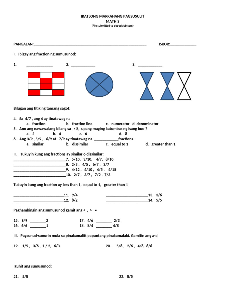 PT Mathematics 3 q3 | PDF