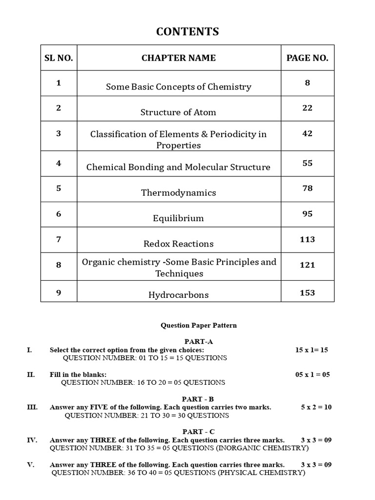 1st Pu Chemistry Study Notes | PDF | Mole (Unit) | Molecules