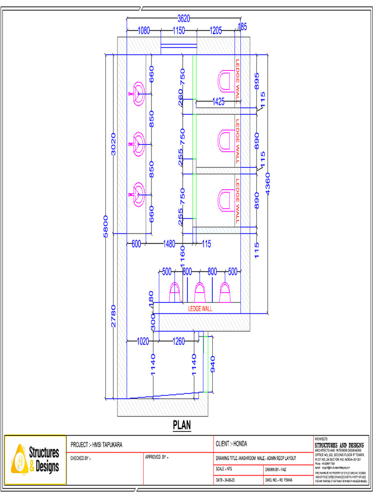 Washroom Recp Male Doc | PDF | Interior Design