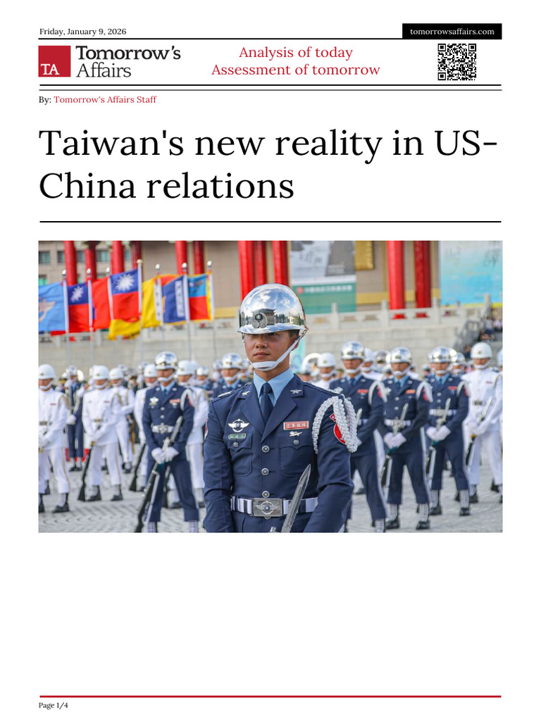 Taiwan s New Reality in Us-china Relations | PDF | Taiwan | Donald Trump