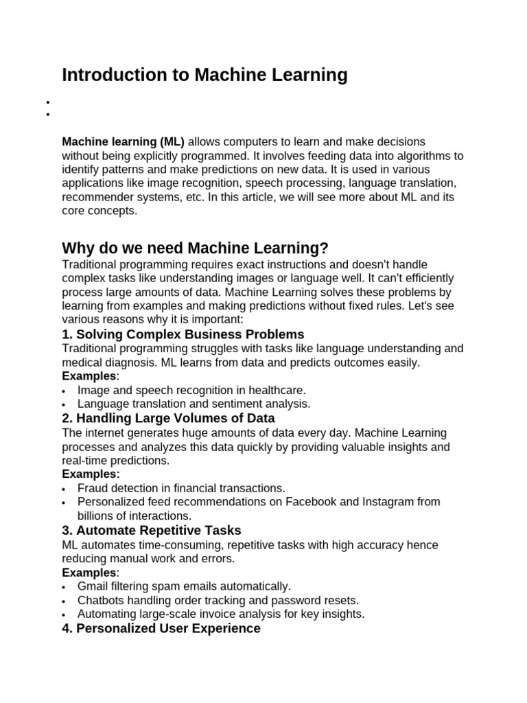 Introduction To Machine Learning | PDF | Machine Learning | Automation