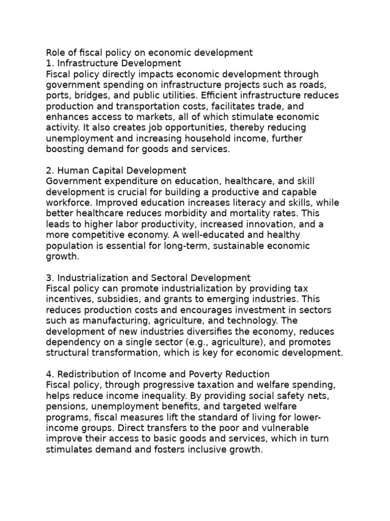 Role of Fiscal Policy On Econo | PDF | Fiscal Policy | Economic Growth
