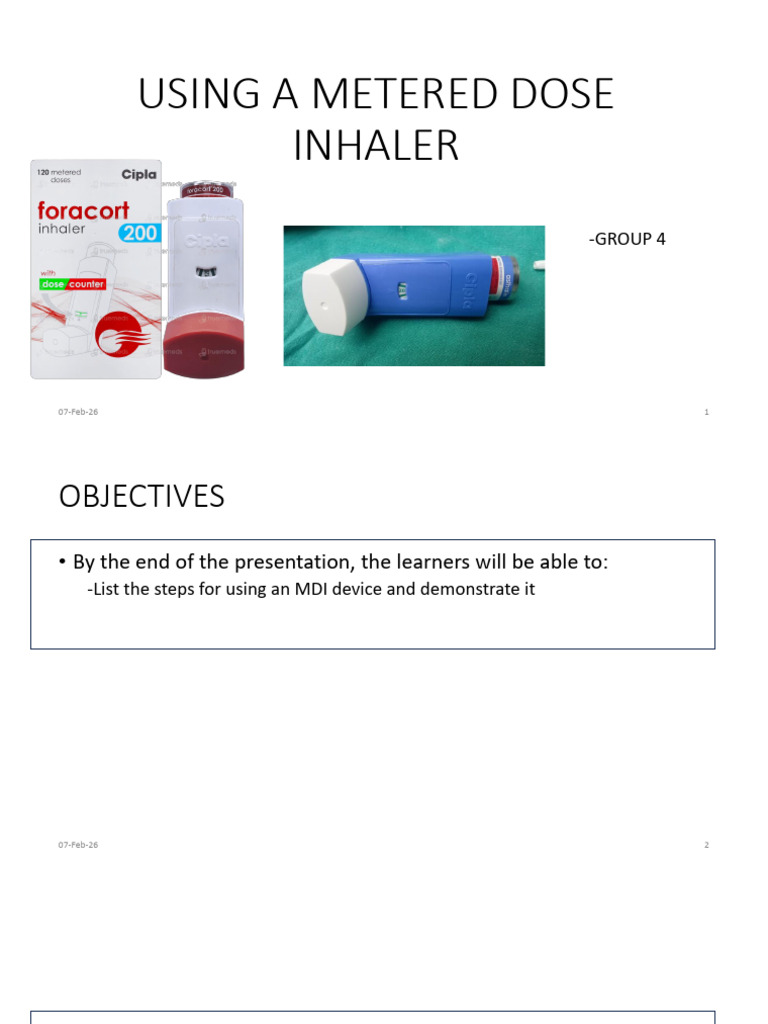 Using A Metered Dose Inhaler | PDF | Respiration | Health Care