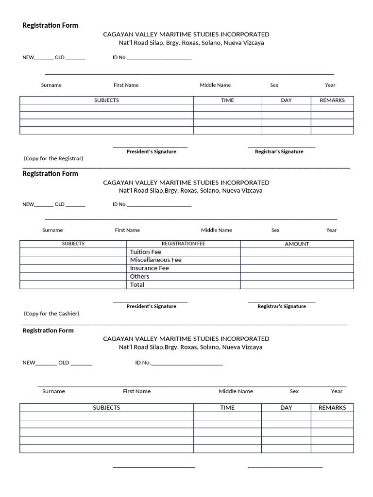 Enrolment Form Front | PDF